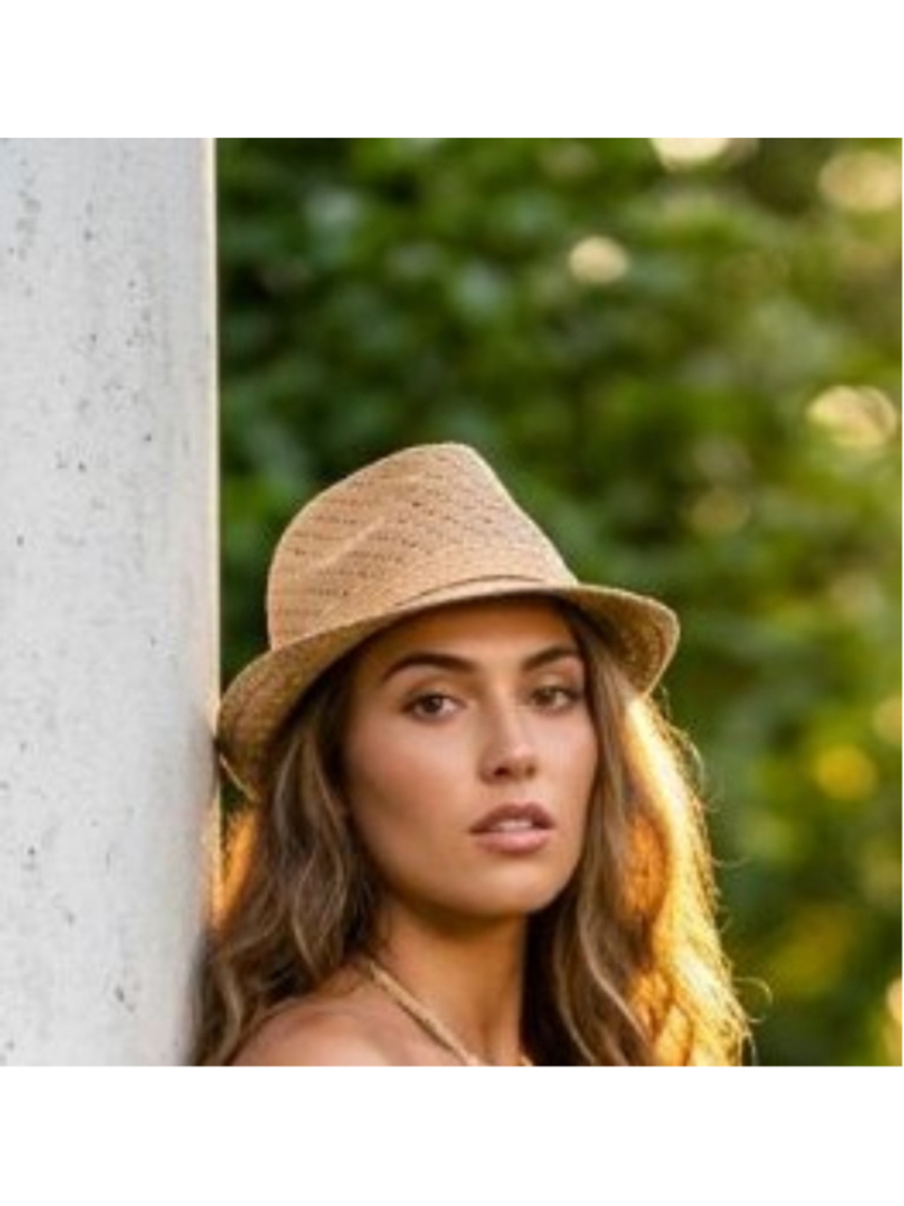 Summer Granule Multi-color Woven Straw Fedora Hat One Size Resort Wear Festival